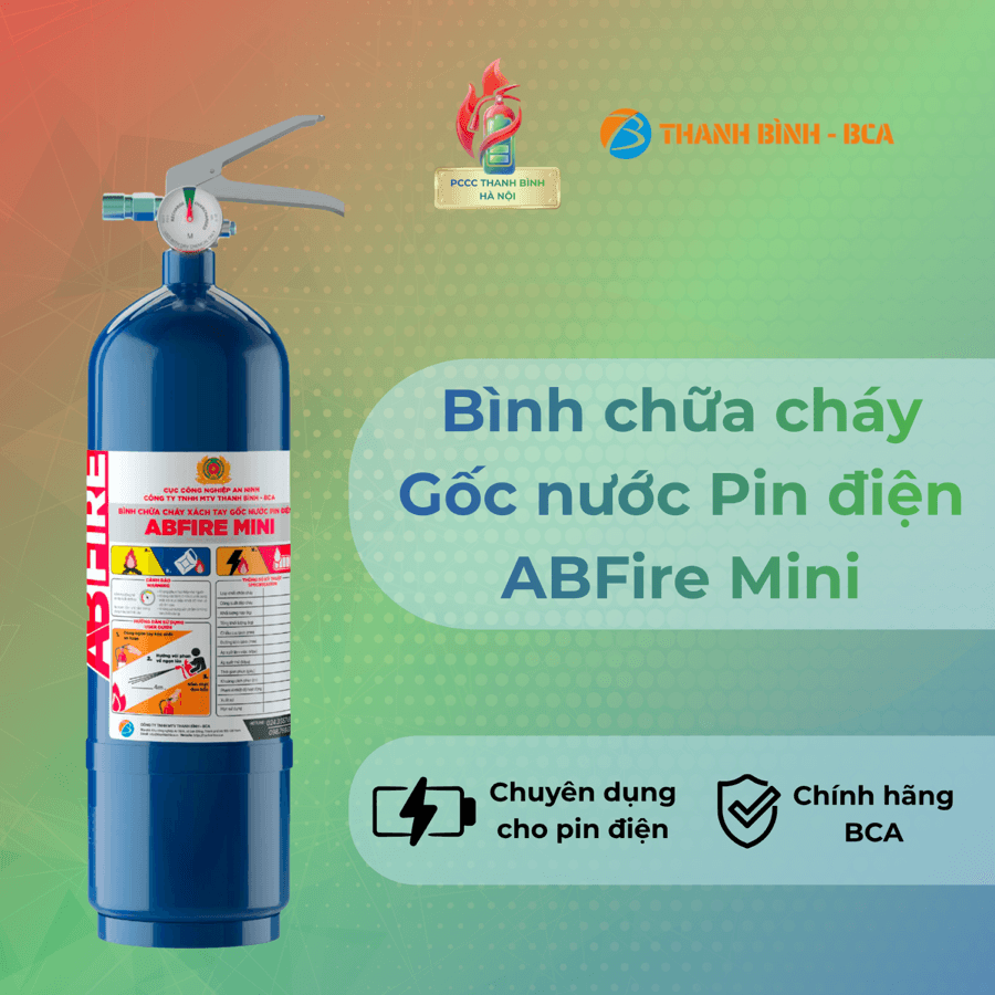Bình chữa cháy gốc nước pin điện ABFire mini - Ảnh 1