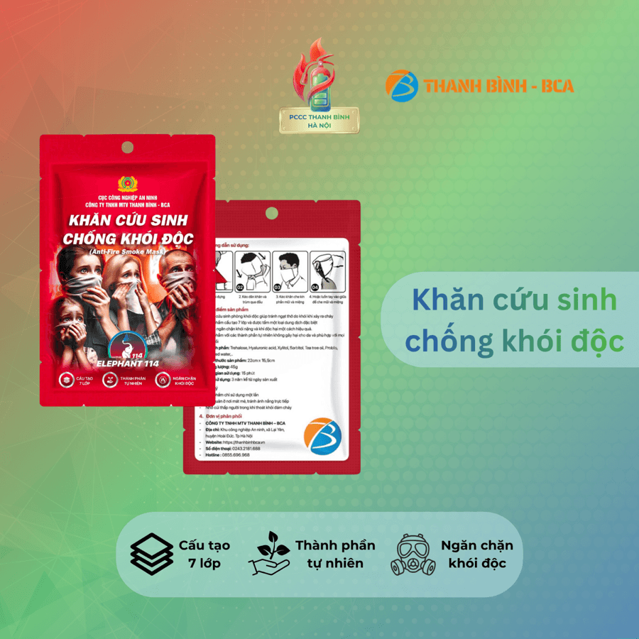 Khăn cứu sinh chống khói (1 chiếc) - Đeo 5 giây