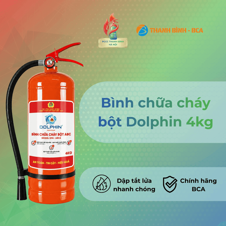 Bình chữa cháy gốc bột ABC Dolphin 4kg DPA-ABC4 PCCC Thanh Bình Hà Nội