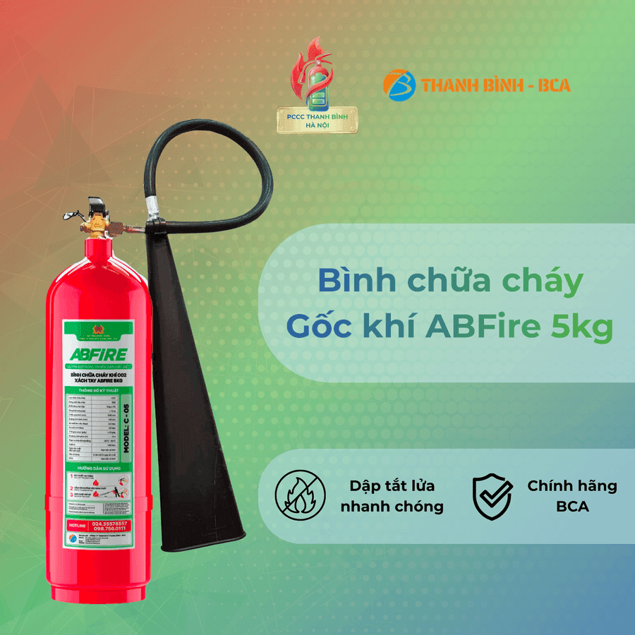 Bình chữa cháy gốc khí CO2 ABFire 5kg PCCC Thanh Bình Hà Nội